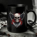 Mug tête de mort tasse skull gothique cadeau tete de mort noir alternatif biker