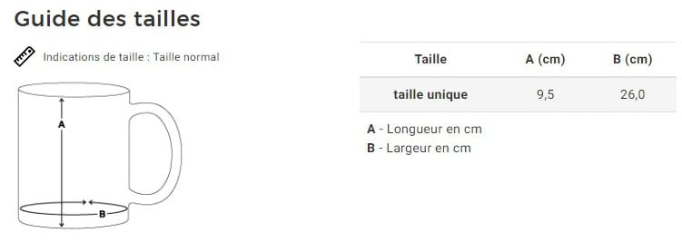 dimensions mug noir blanc couleur tete de mort