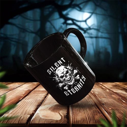 mug noire cadeau tete de mort gothique tasse 500