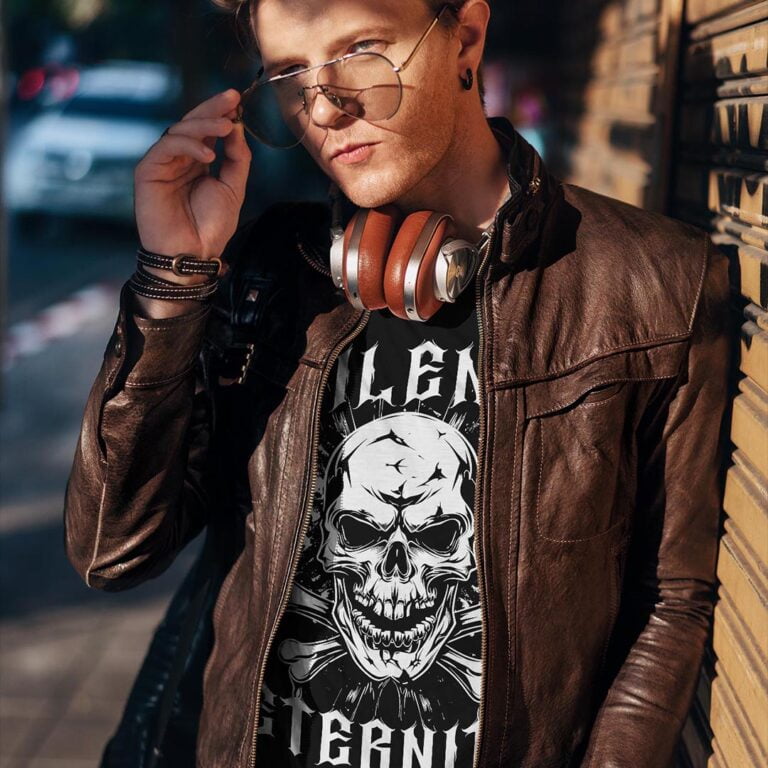 t shirt homme noir tete de mort luxe mode tendance