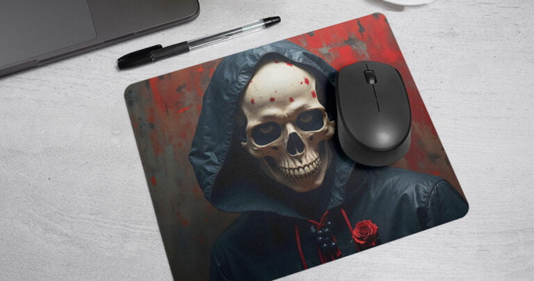 tapis de souris tete de mort skull gothique cadeau tête de mort gamer pas cher