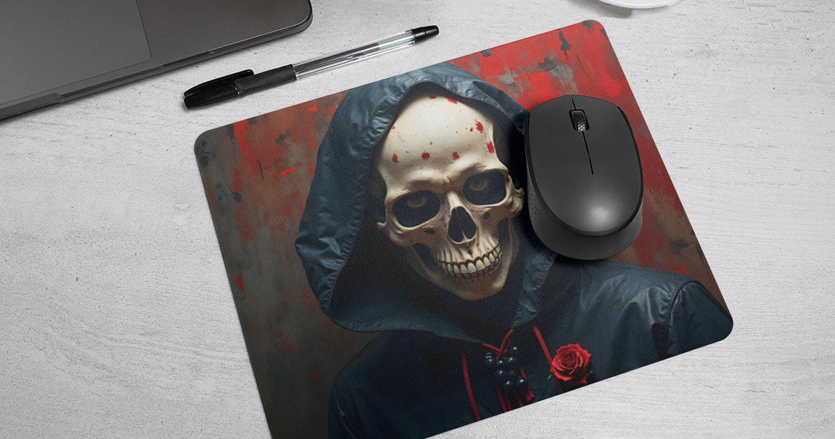 tapis de souris tete de mort skull gothique cadeau tête de mort gamer pas cher