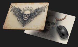 tapis de souris tete de mort skull gothique humoristique