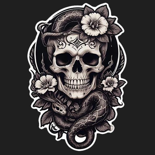tête de mort serpent skull snake gothique tee-shirt gothic t-shirt