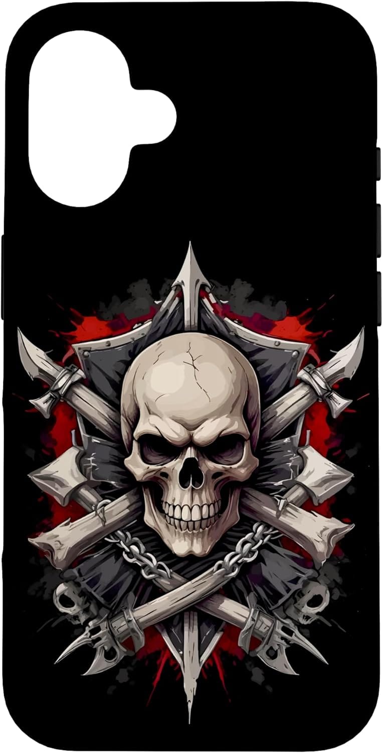 coque iphone tete de mort gothique skull os chaines cadeau