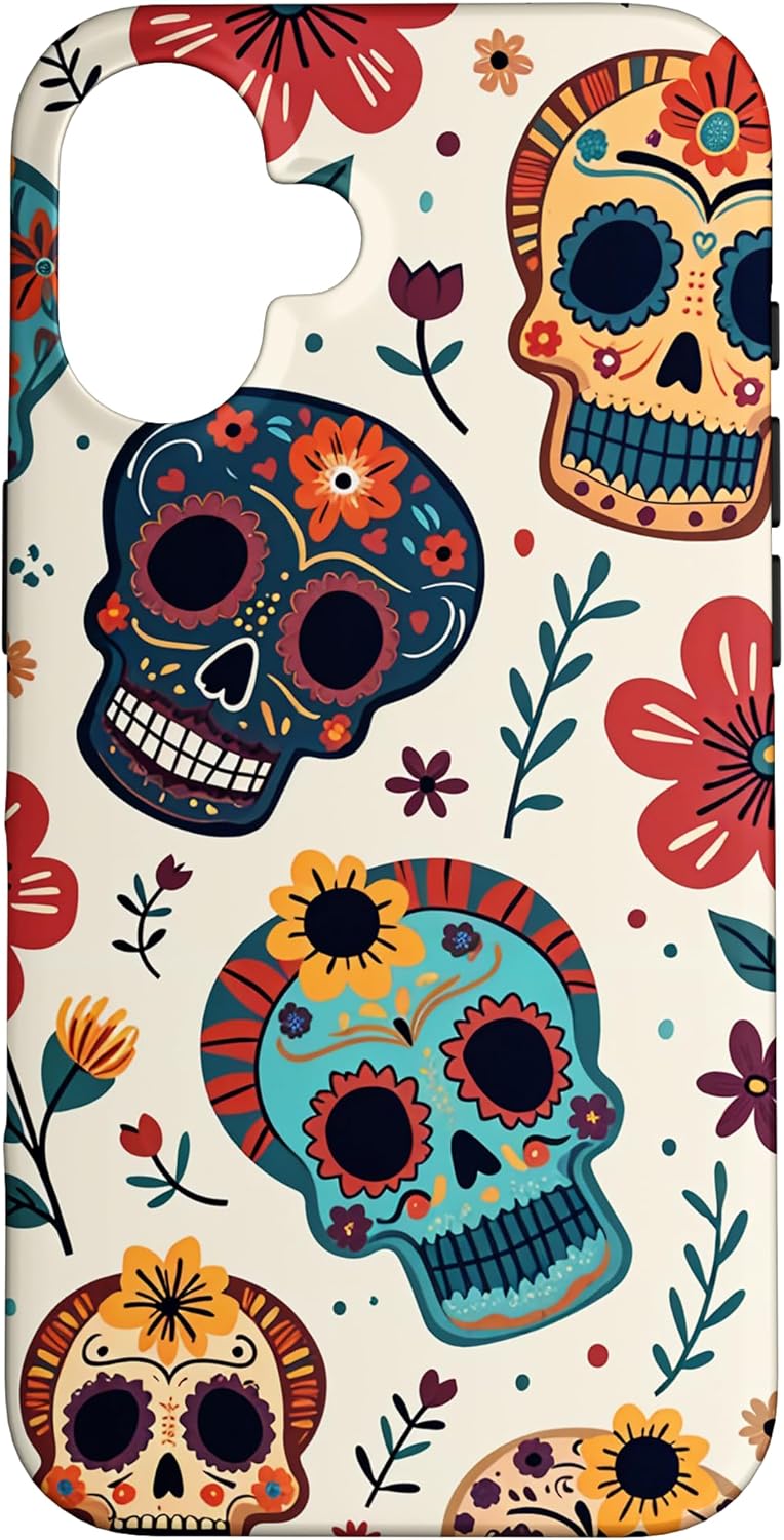 coque iphone tete de mort mexicaine doodle sugarskull cadeau femme