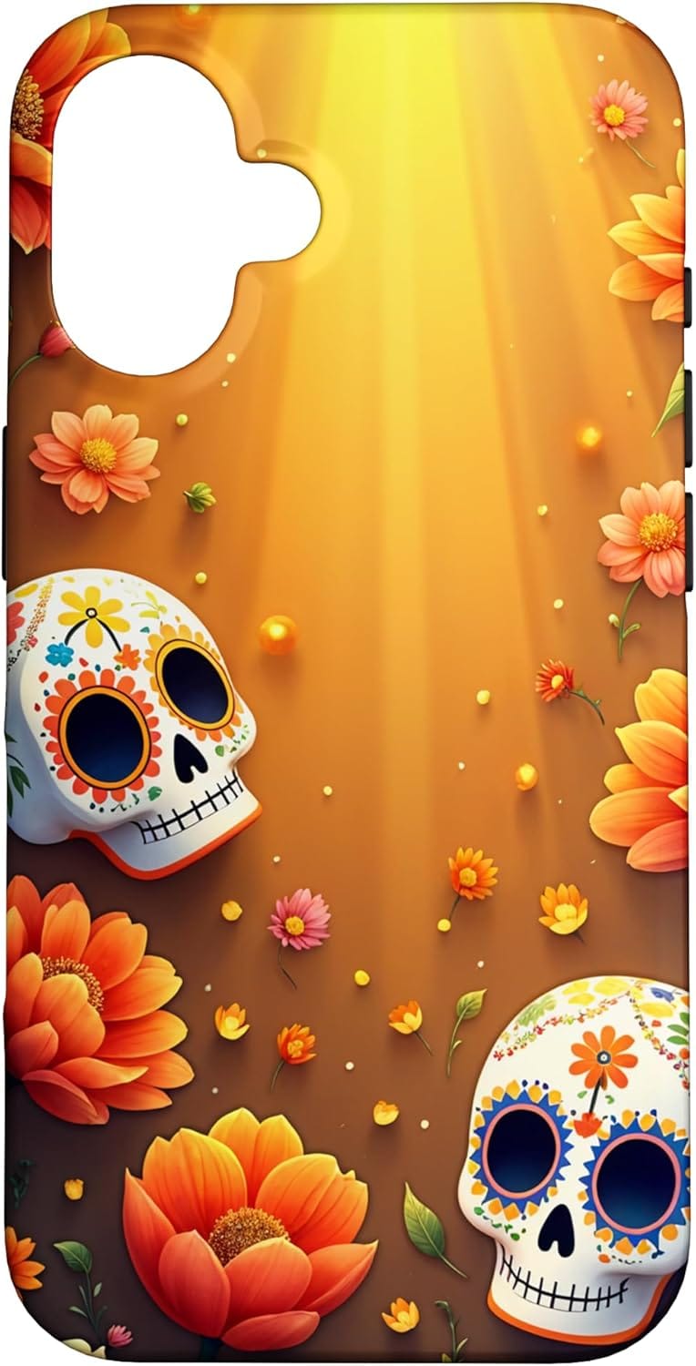 coque iphone tete de mort mexicaine soleil sugar skull cadeau femme