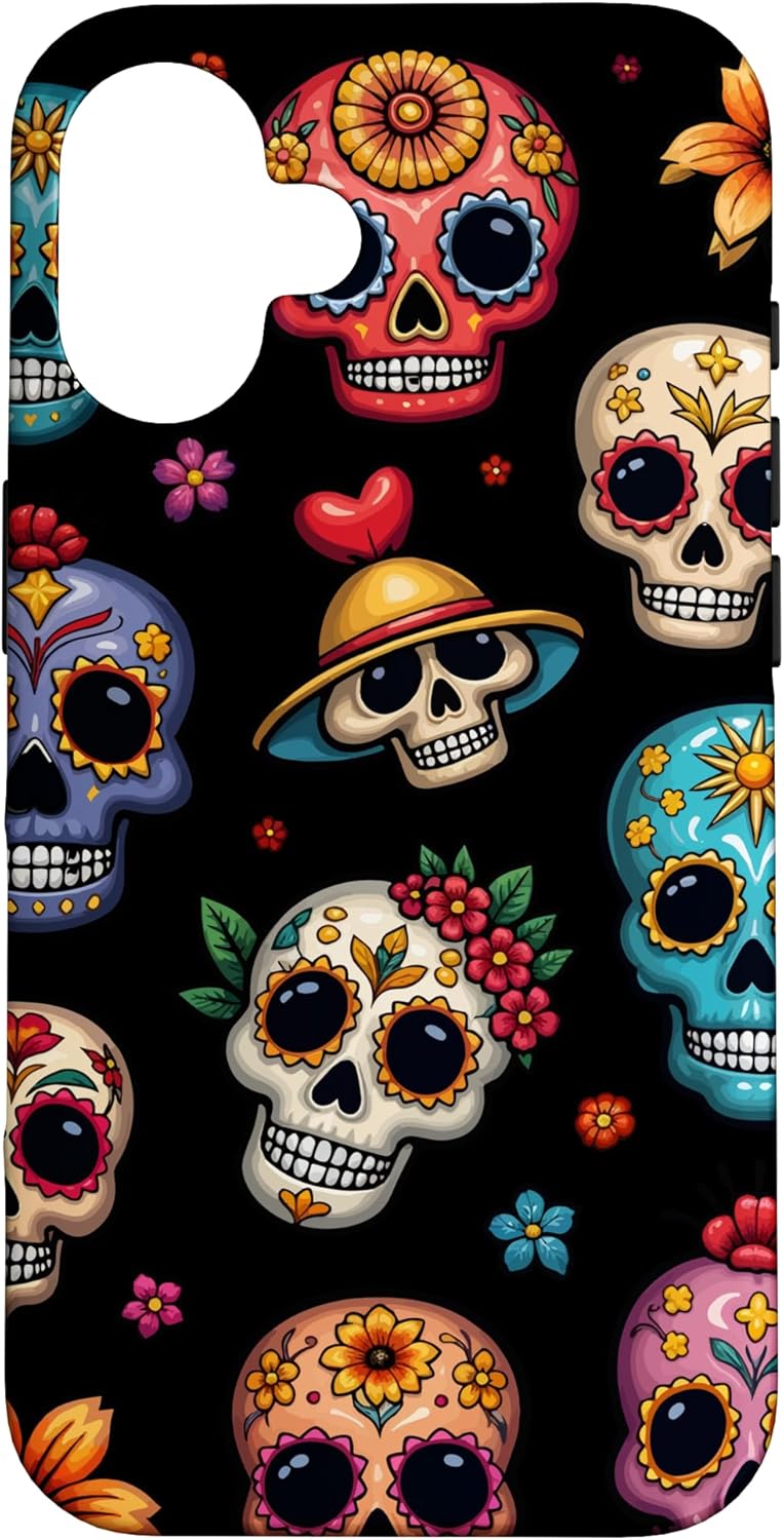 coque iphone tete de mort mexicaine sugar skull cavaleras doodle kawaii 1l