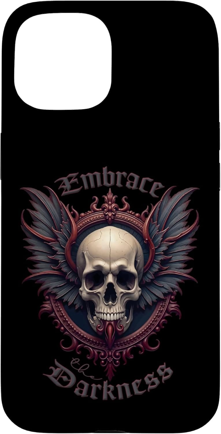 coque iphone tete de mort skull gothique(embrace darkness 3l