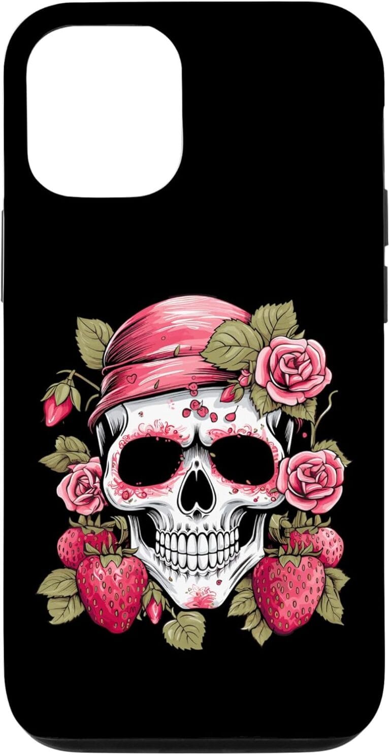 coque iphone tete de mort skull roses 1l