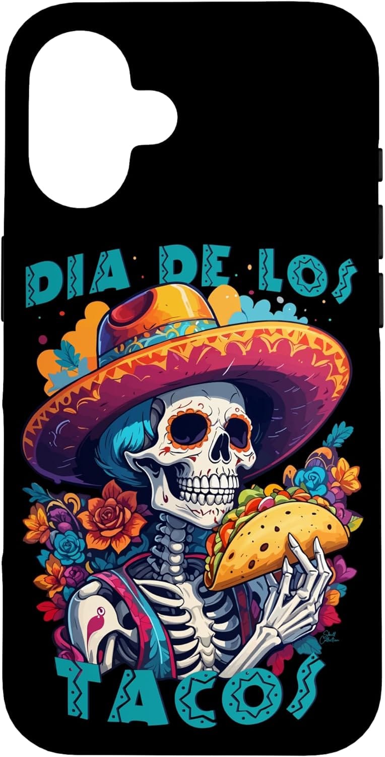 coque iphone tete de mort tacos mexicaine sugar skull humour dia de los muertos dia de los tacos