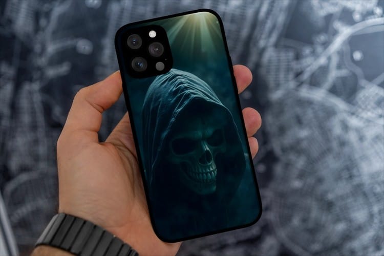coque iphone 12 pro gothique protection skull dark tête de mort