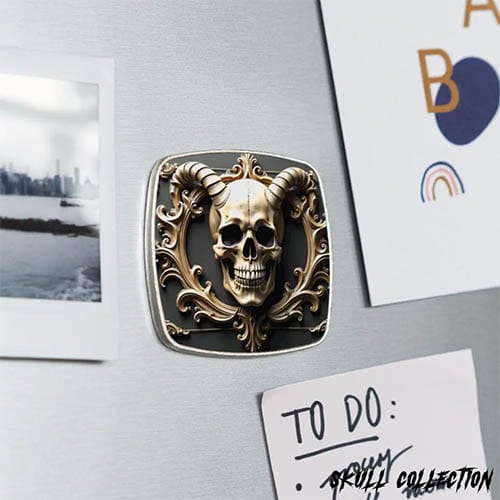 magnet idee cadeau tete de mort satan diable gothique