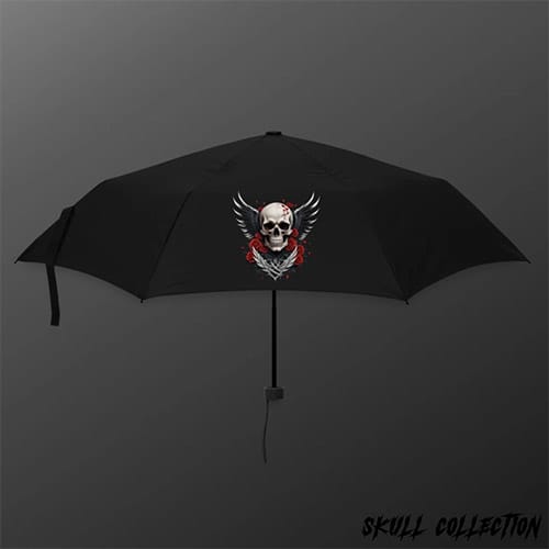 parapluie gothique noir tete de mort idee cadeau skull