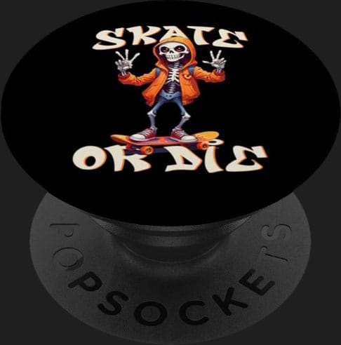 popsockets skate skateboard tete de mort skull humoristique ado garcon cadeau skater