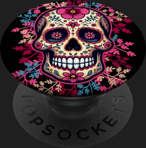 popsockets tete de mort mexicaine sugar skull cavaleras rose cadeau