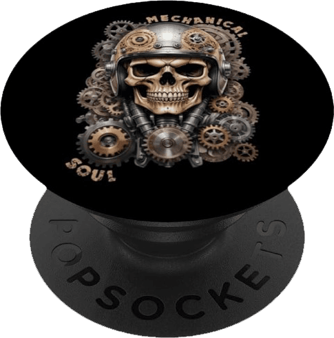 popsockets tete de mort motard biker skull vintage steampunk engrenage cadeau homme smartphone