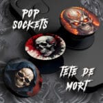 popsockets tête de mort skull cadeau gothique accessoire smartphone idée cadeau originale pas chère utile