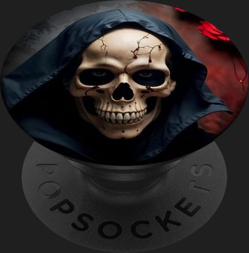popsockets tete de mort skull gothique roses rouges cadeau 1