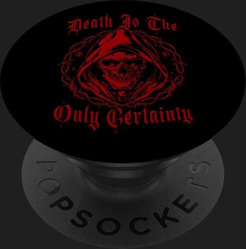 popsockets tête de mort skull gothique rouge Death is this only certainty Cadeau gothique ado smartphone