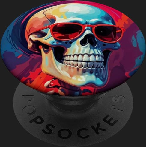 popsockets tete de mort skull lunettes de soleil original coloré flashy idée cadeau téléphone ado
