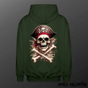 sweat veste capuche pirate tete de mort skull jolly roger