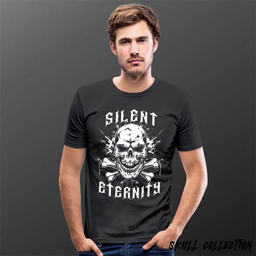 t shirt homme idee cadeau tete demort gothique