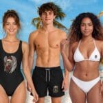 maillot de bain tête de mort GOTHIQUE dark chic tête mexicaine femme homme