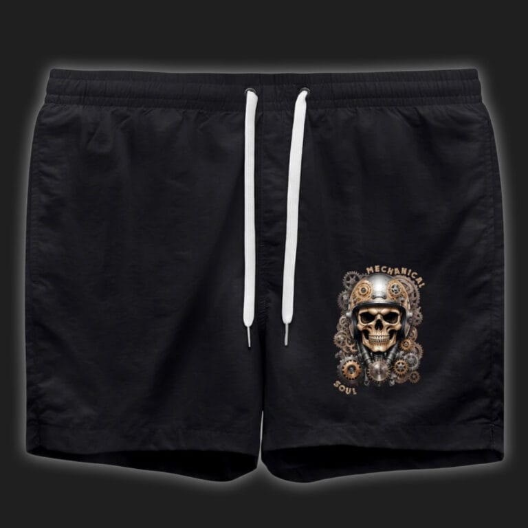 short de bain homme tete de mort biker skull